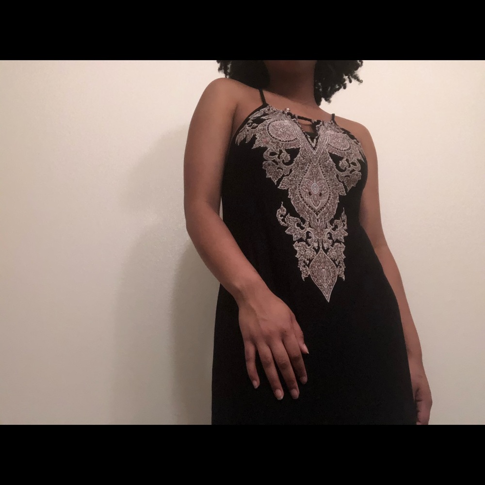 Black Keyhole Sundress with unique design.